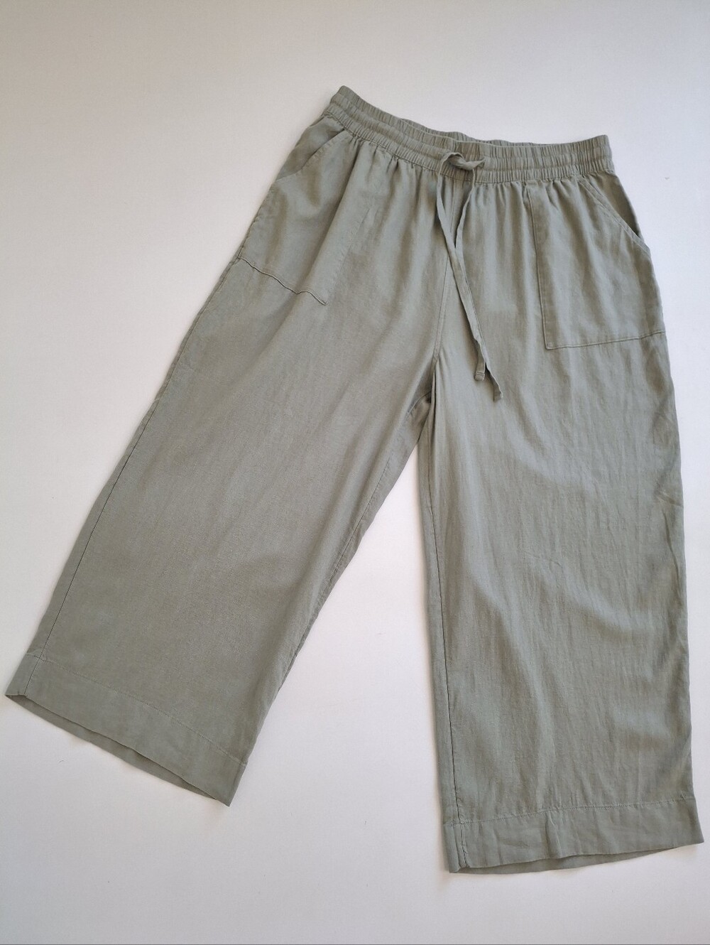 Cynthia Rowley Linen Blend Crop Wide Leg Pants